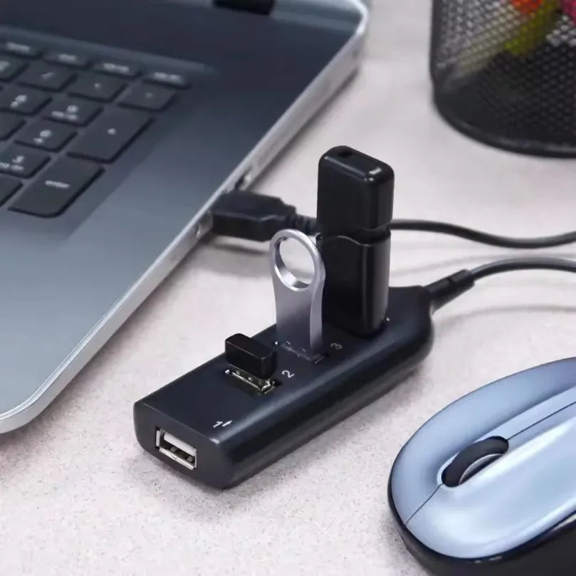 2025 High Speed USB Hub 4 Port USB 2.0 with Cable Mini USB Splitter Hub Use Power Adapter Multiple Socket For PC Laptop Notebook