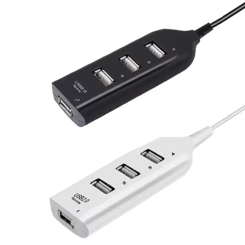 2025 High Speed USB Hub 4 Port USB 2.0 with Cable Mini USB Splitter Hub Use Power Adapter Multiple Socket For PC Laptop Notebook