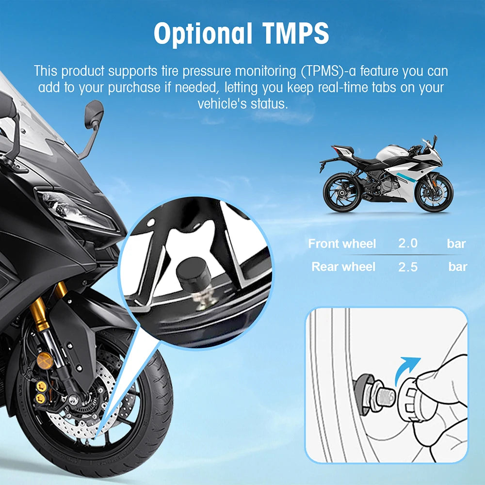 5-Inch Touch Screen Motorcycle CarPlay Screen Support Wireless CarPlay and Android Auto  Waterproof