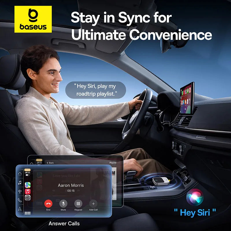 Baseus Carplay Wireless Adapter Smart CarPlay Box Dongles Wired to Wireless Carplay Bluetooth 5.0 WiFi Carplay Adapter Auto Car