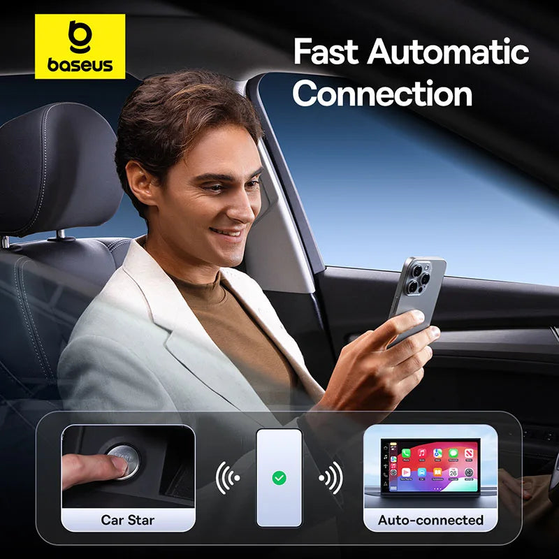 Baseus Carplay Wireless Adapter Smart CarPlay Box Dongles Wired to Wireless Carplay Bluetooth 5.0 WiFi Carplay Adapter Auto Car